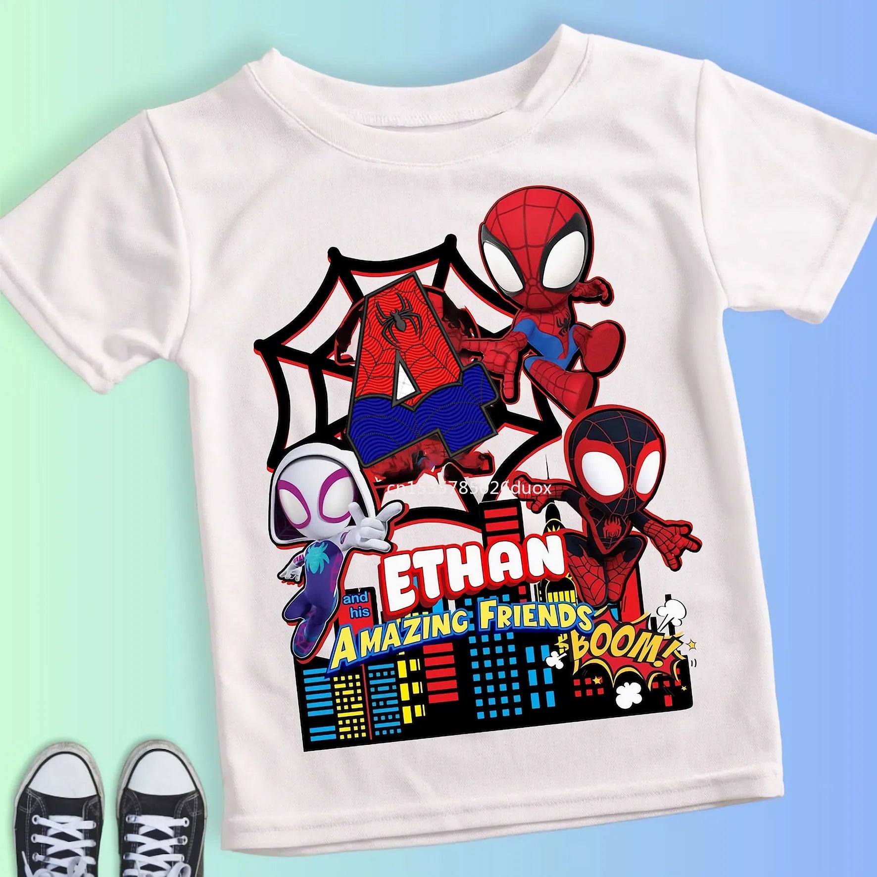 Spider-Man Customizable Birthday T-Shirt - Image 11