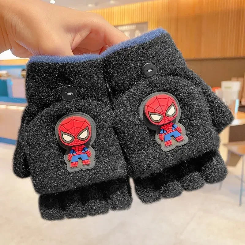 Marvel Comics Spider-Man Iron Man Children's Flip-Up Half-Finger Five-Finger Gloves - Image 11