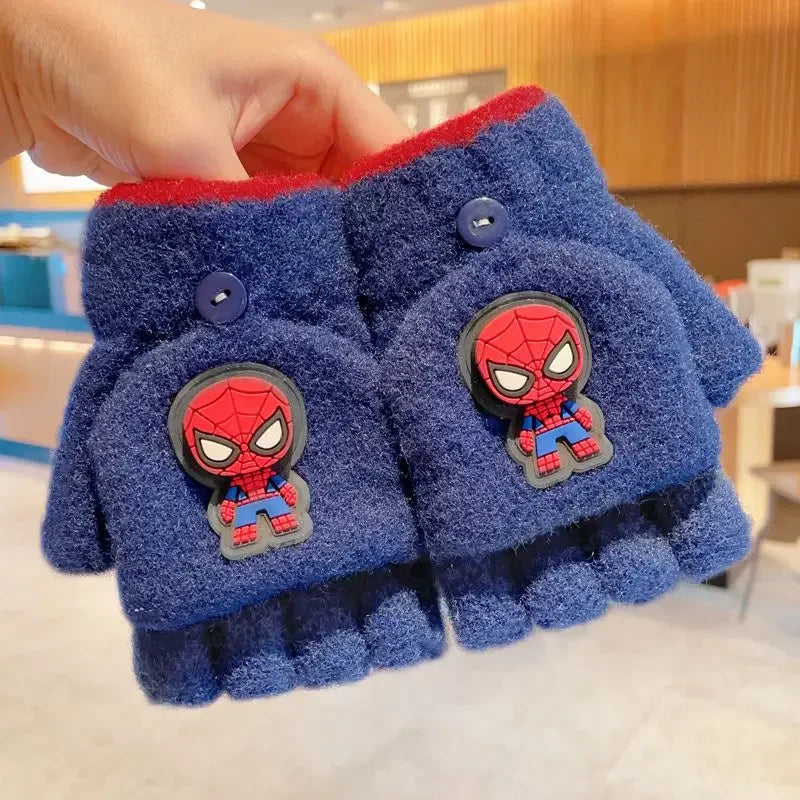 Marvel Comics Spider-Man Iron Man Children's Flip-Up Half-Finger Five-Finger Gloves - Image 12