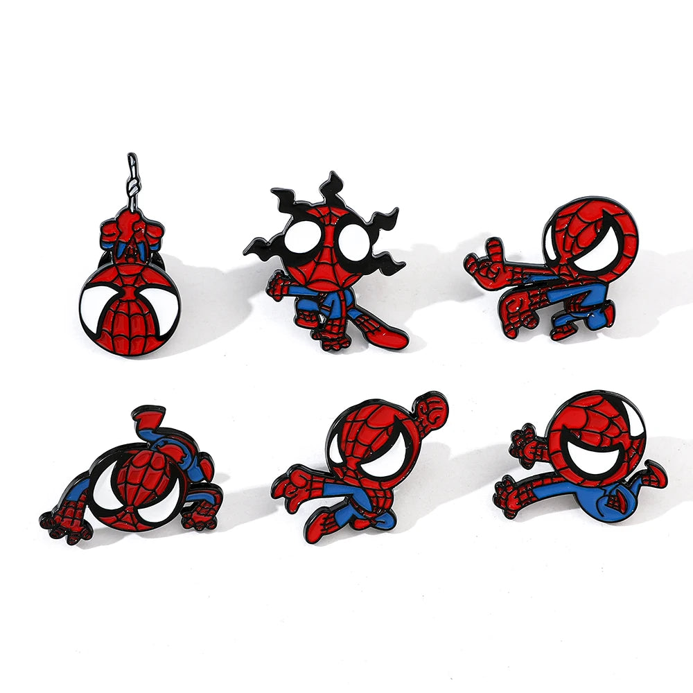 6pcs Spider-Man Enamel Pin Set