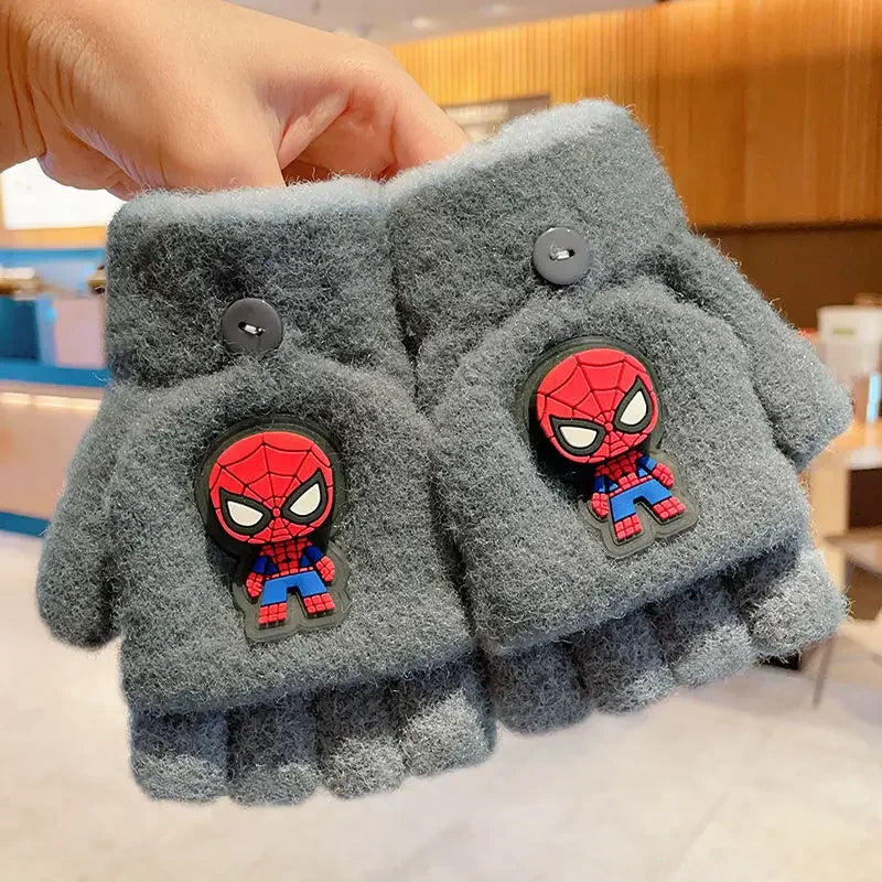 Marvel Comics Spider-Man Iron Man Children's Flip-Up Half-Finger Five-Finger Gloves - Image 13