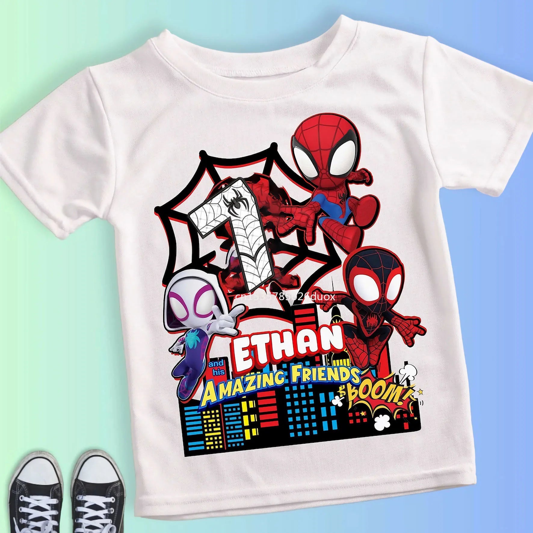 Spider-Man Customizable Birthday T-Shirt - Image 7