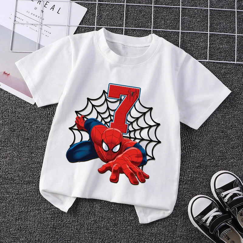 Marvel Spider-Man Birthday Number T-Shirt (1–9) - Image 11