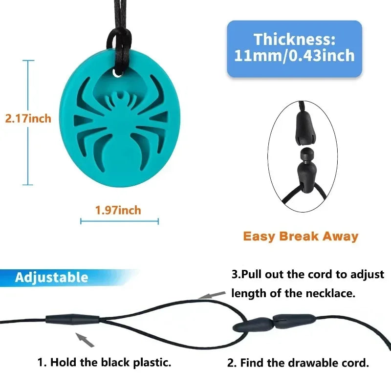 New Creative Multicolour Spider Silicone Necklace - Image 6