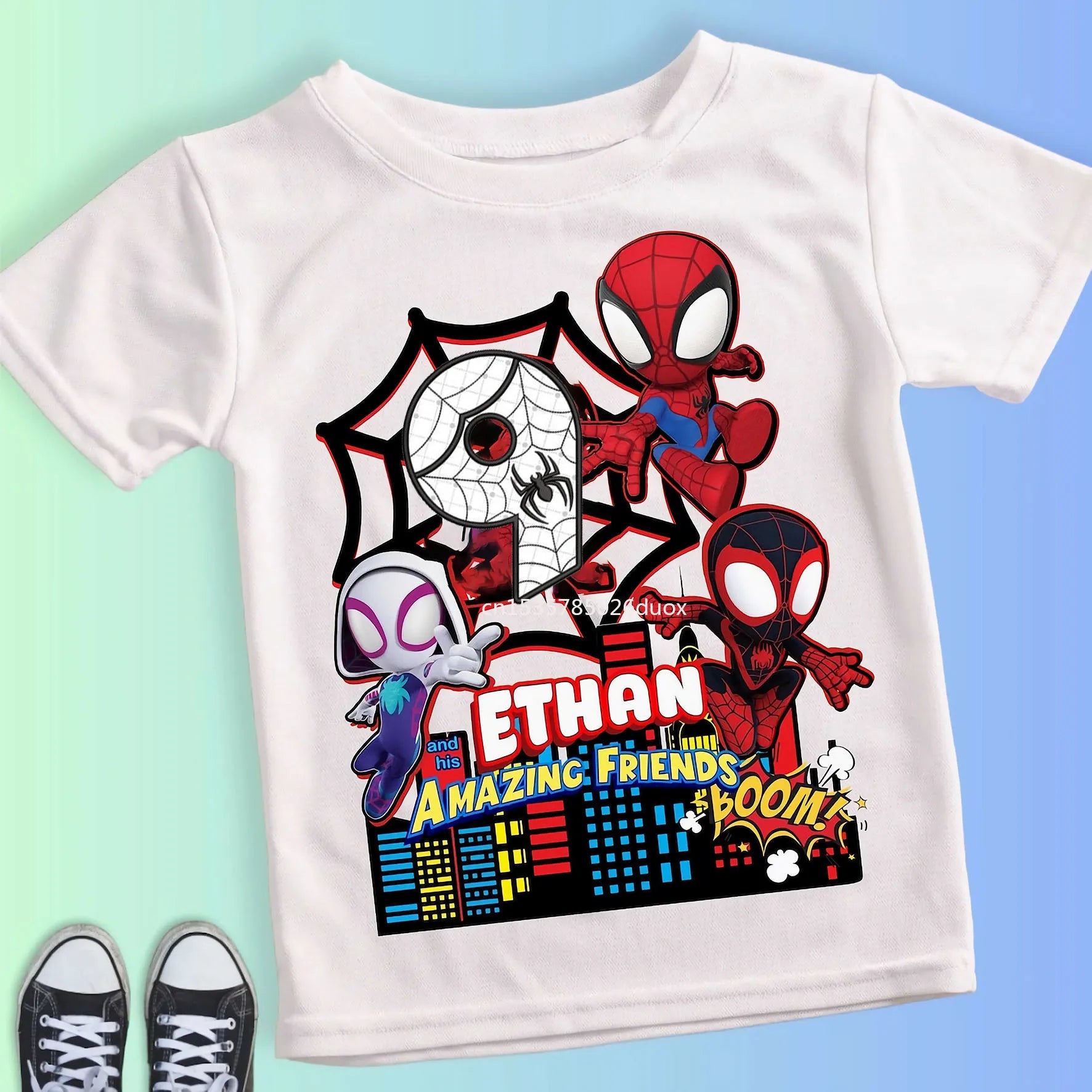Spider-Man Customizable Birthday T-Shirt - Image 10