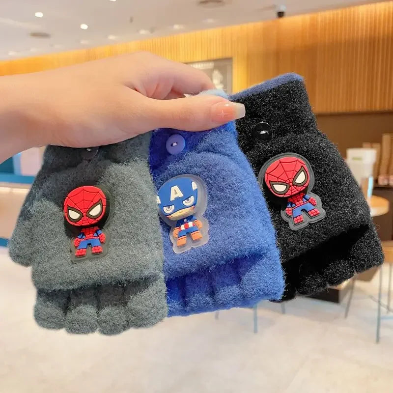 Marvel Comics Spider-Man Iron Man Children's Flip-Up Half-Finger Five-Finger Gloves - Image 6