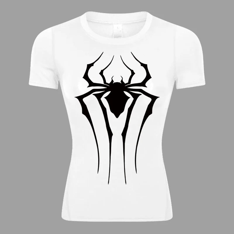 Women's Spider Print Compression Shirt - Image 31