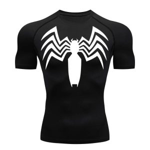 Spider Print Compression Shirt for Men