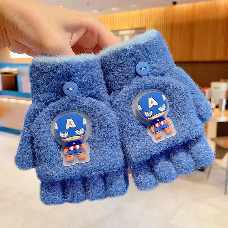 Marvel Comics Spider-Man Iron Man Children's Flip-Up Half-Finger Five-Finger Gloves - Image 14