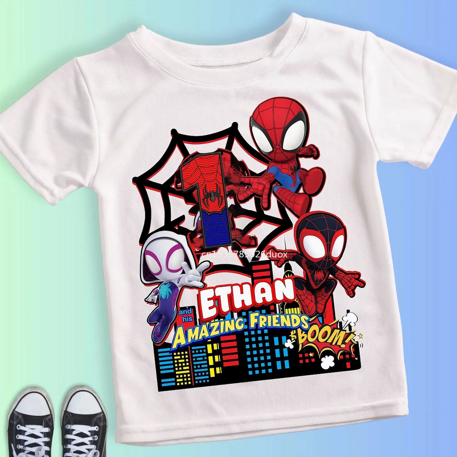Spider-Man Customizable Birthday T-Shirt - Image 3