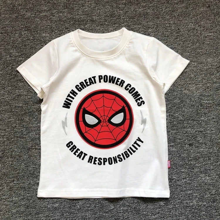 Japan Spot Marvel Hero Spider-Man & Superman Boys Cotton T-Shirt - Image 8