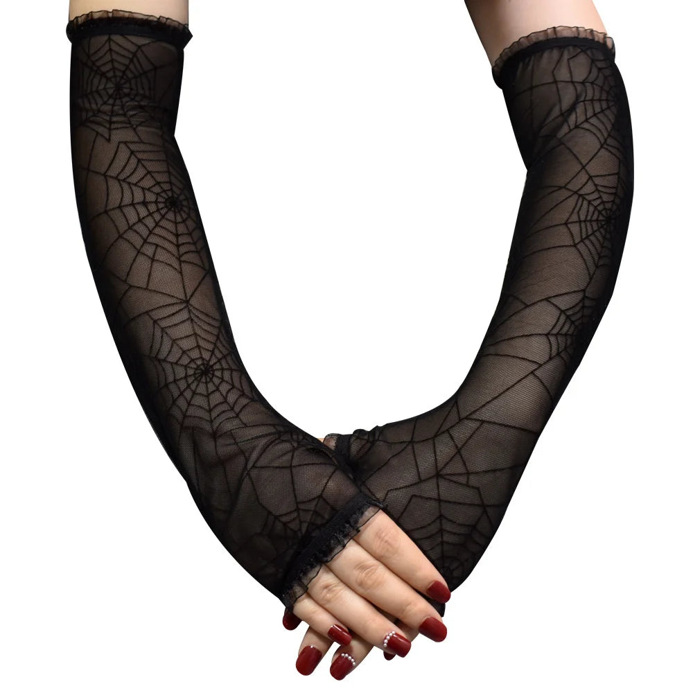 Summer Lady Mesh Style Spider Web Gloves - Image 3