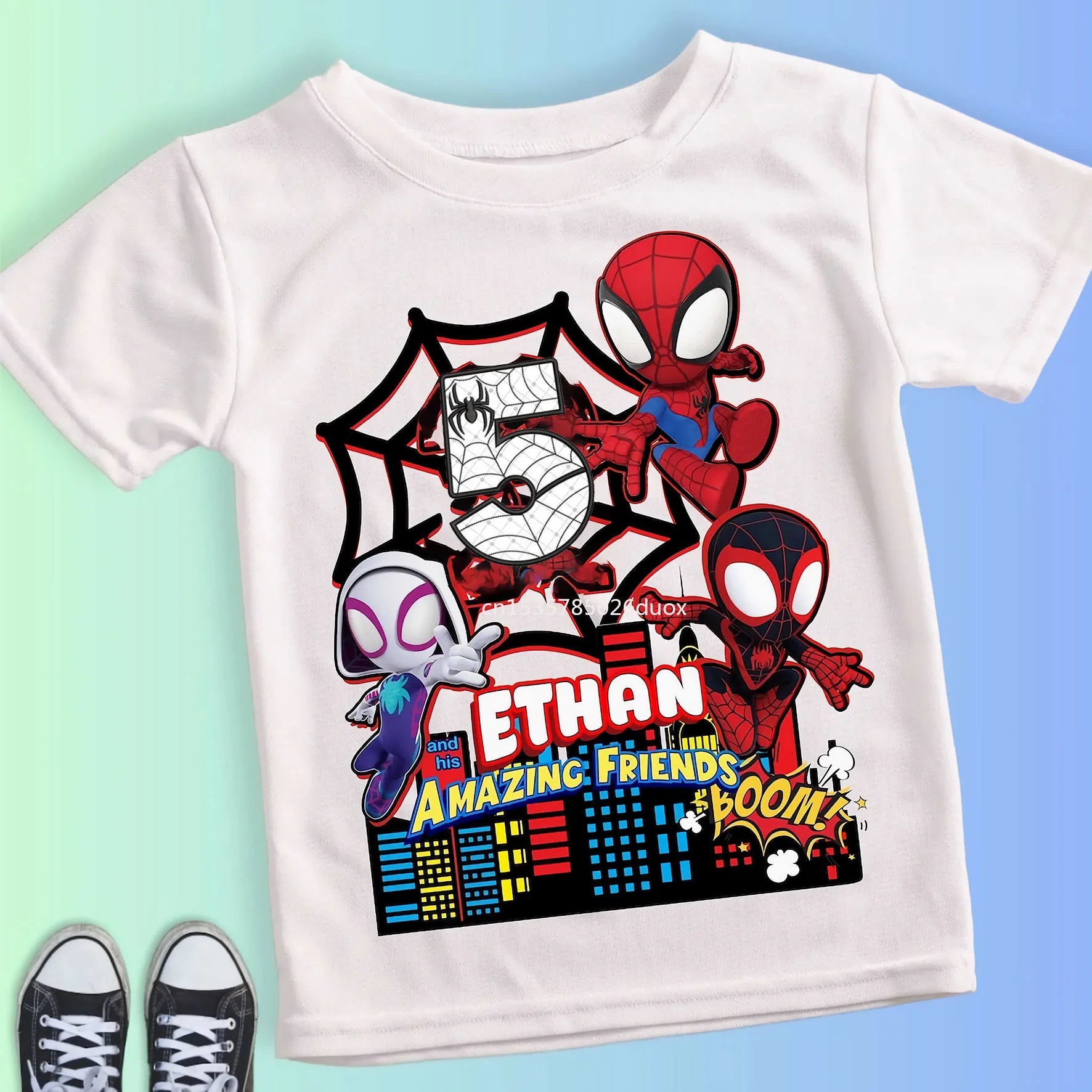 Spider-Man Customizable Birthday T-Shirt - Image 8