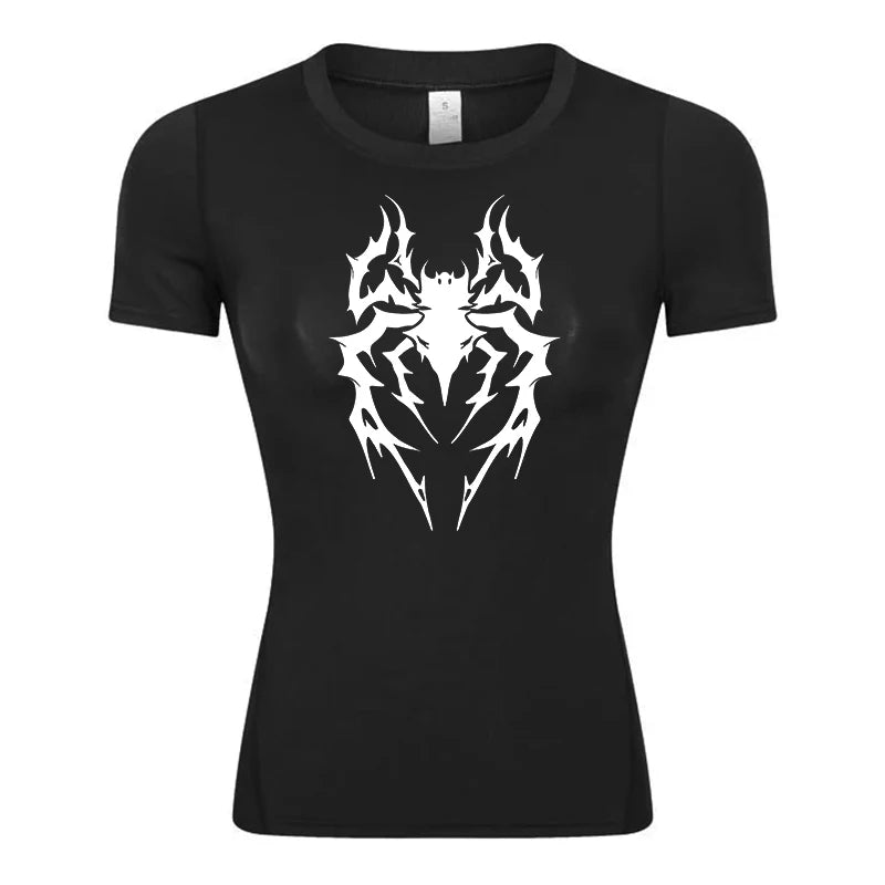 Women's Spider Print Compression Shirt - Image 12