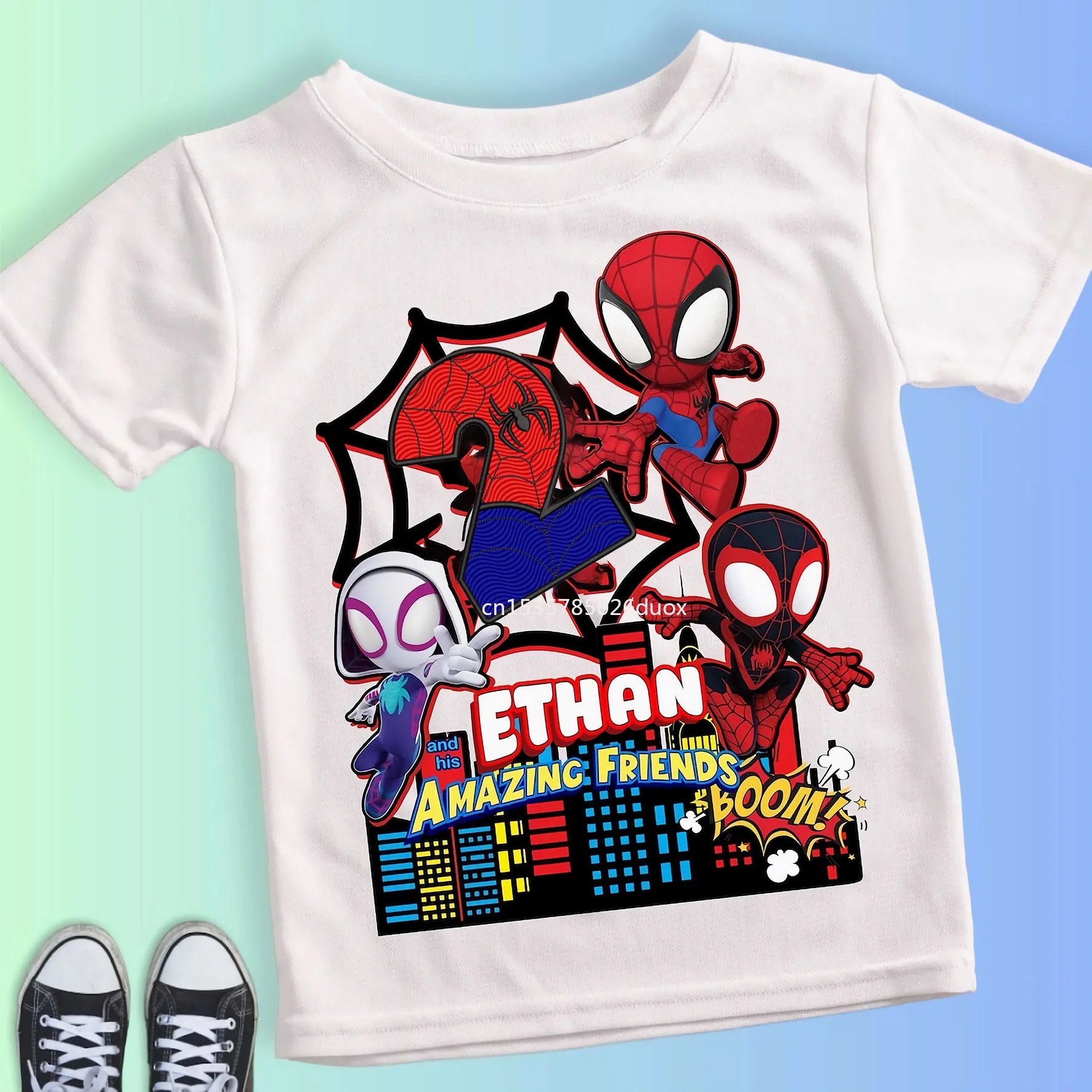 Spider-Man Customizable Birthday T-Shirt - Image 4